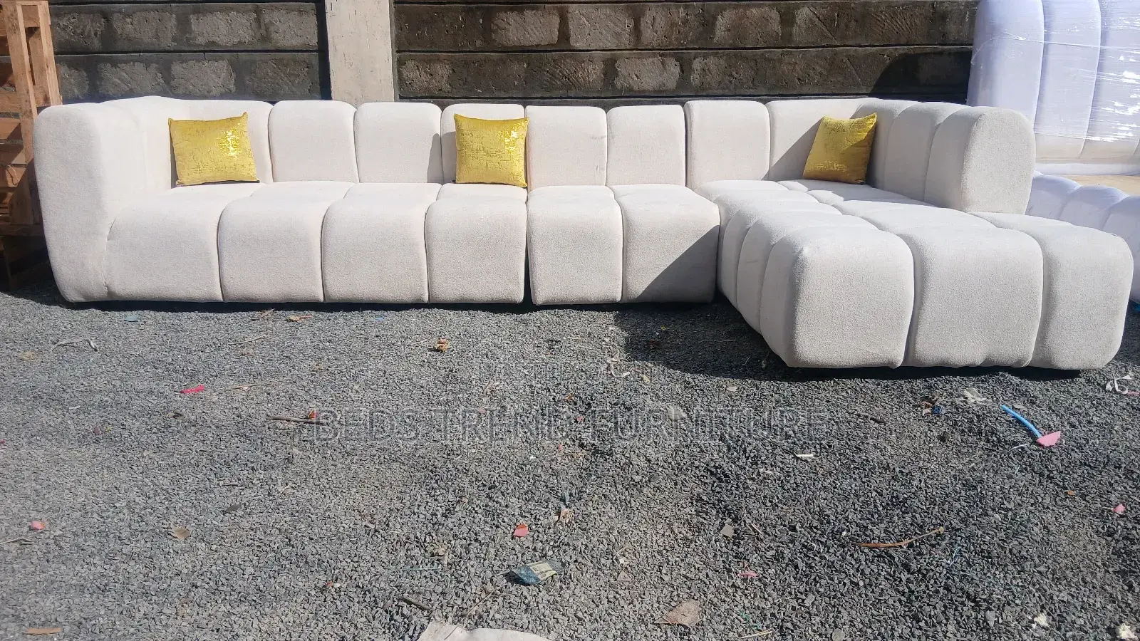 7 Seater 4 Piece Modern Bubble L Seat