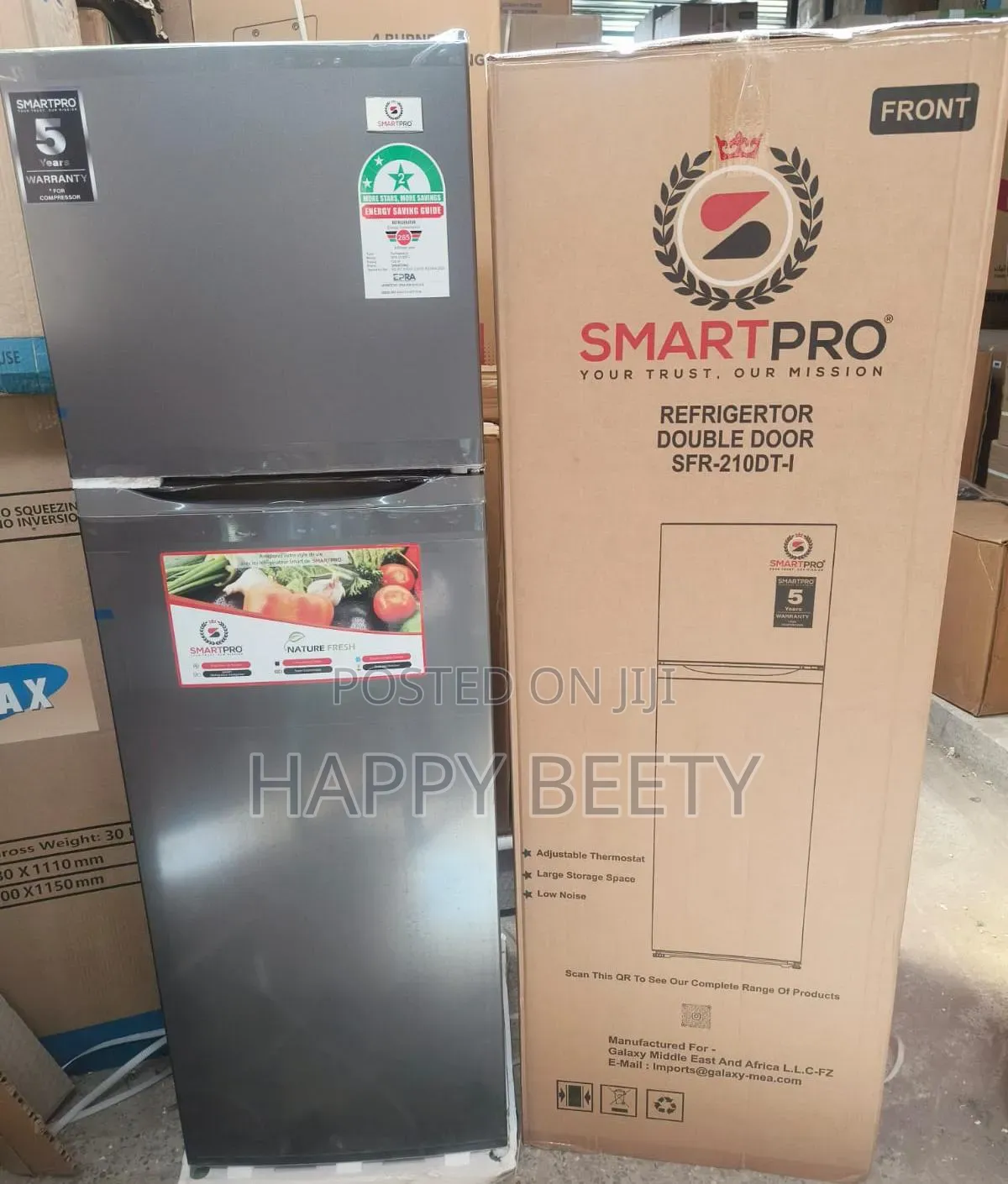 *Smartpro 170litres Double Door Refrigerator Fridge
