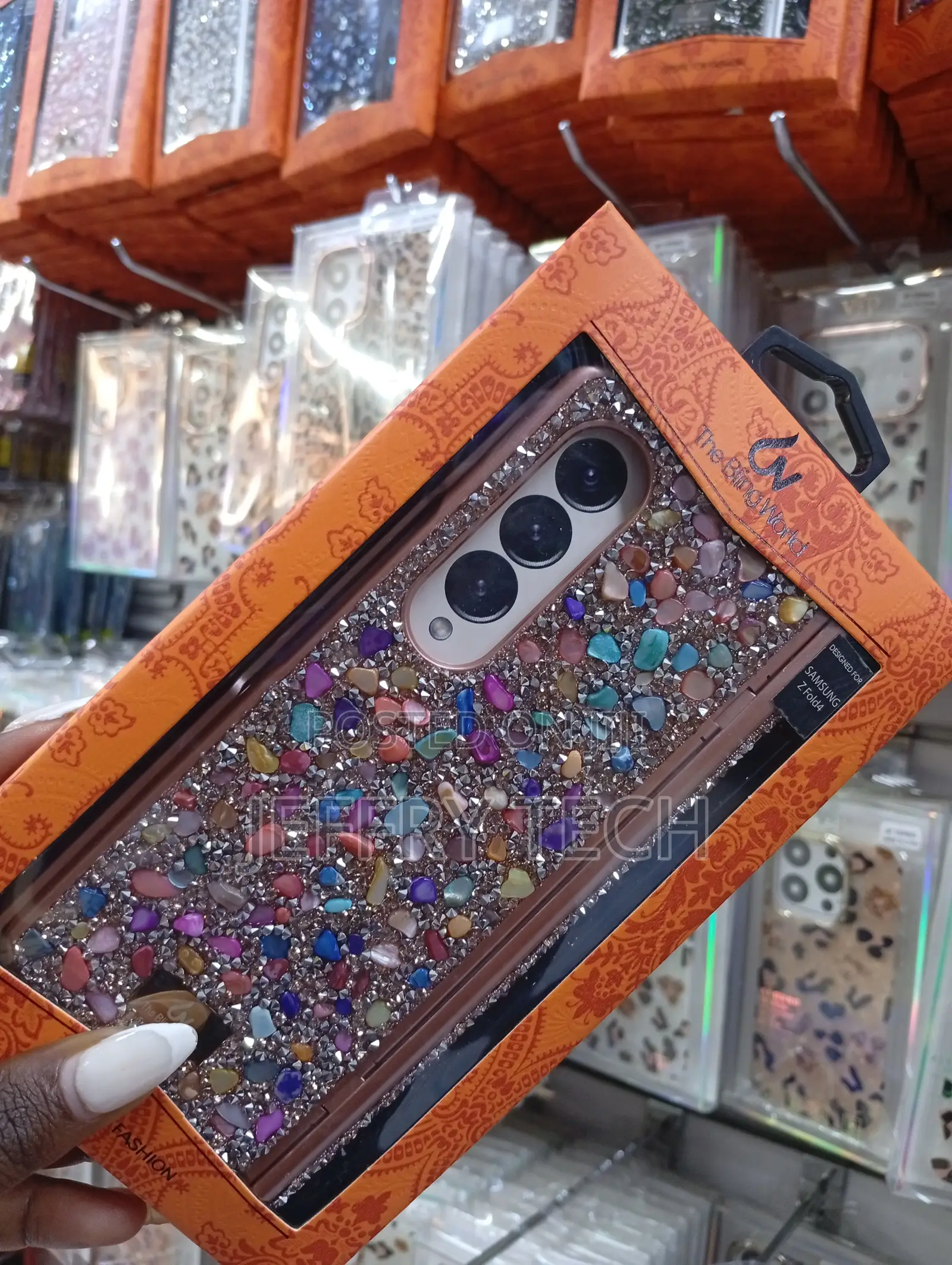 The Bling World" Brand, Designed for the Samsung Galaxy Z Fold 4.