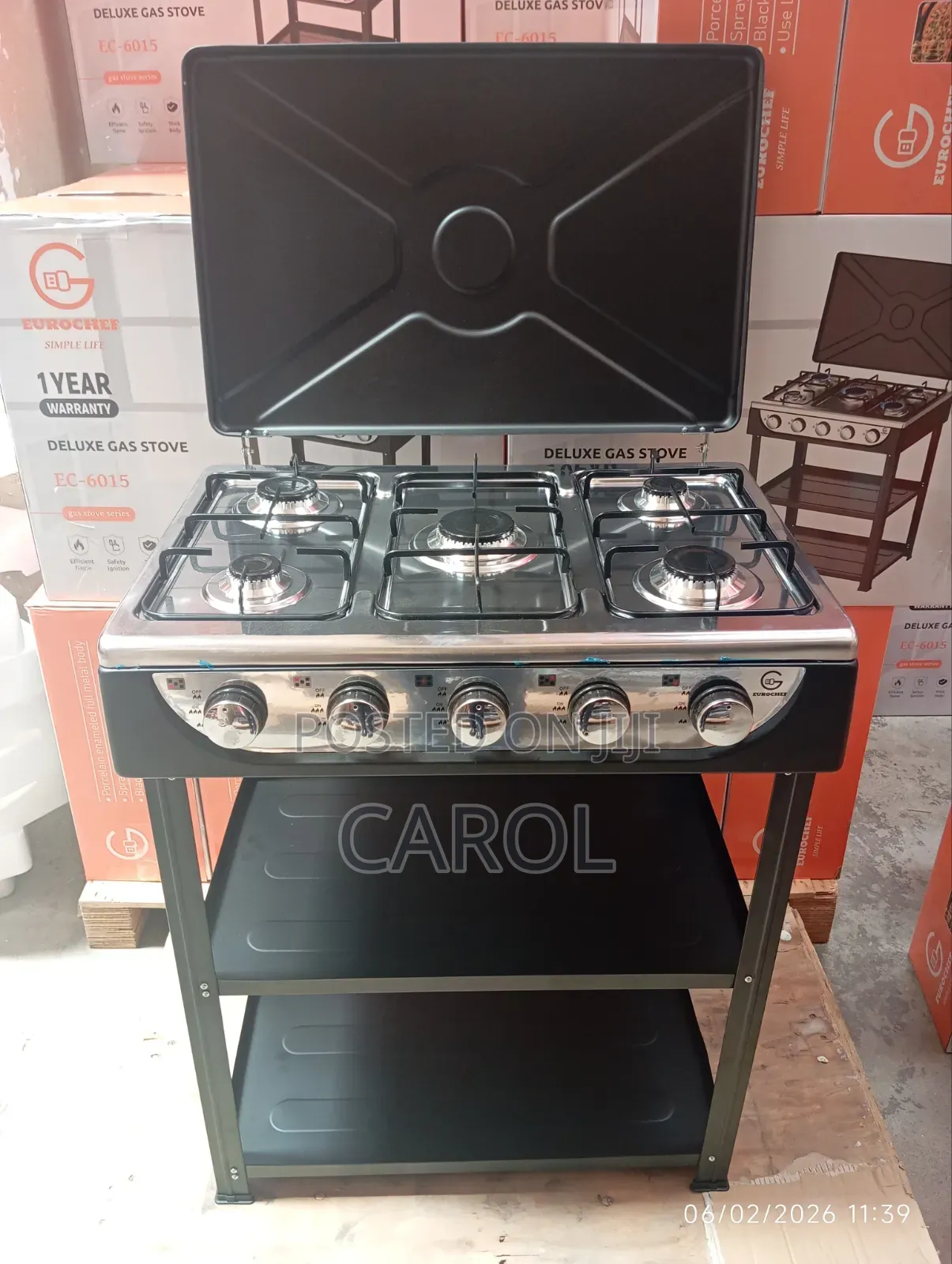5 Burner Eurochef Standing Cooker With Shelves