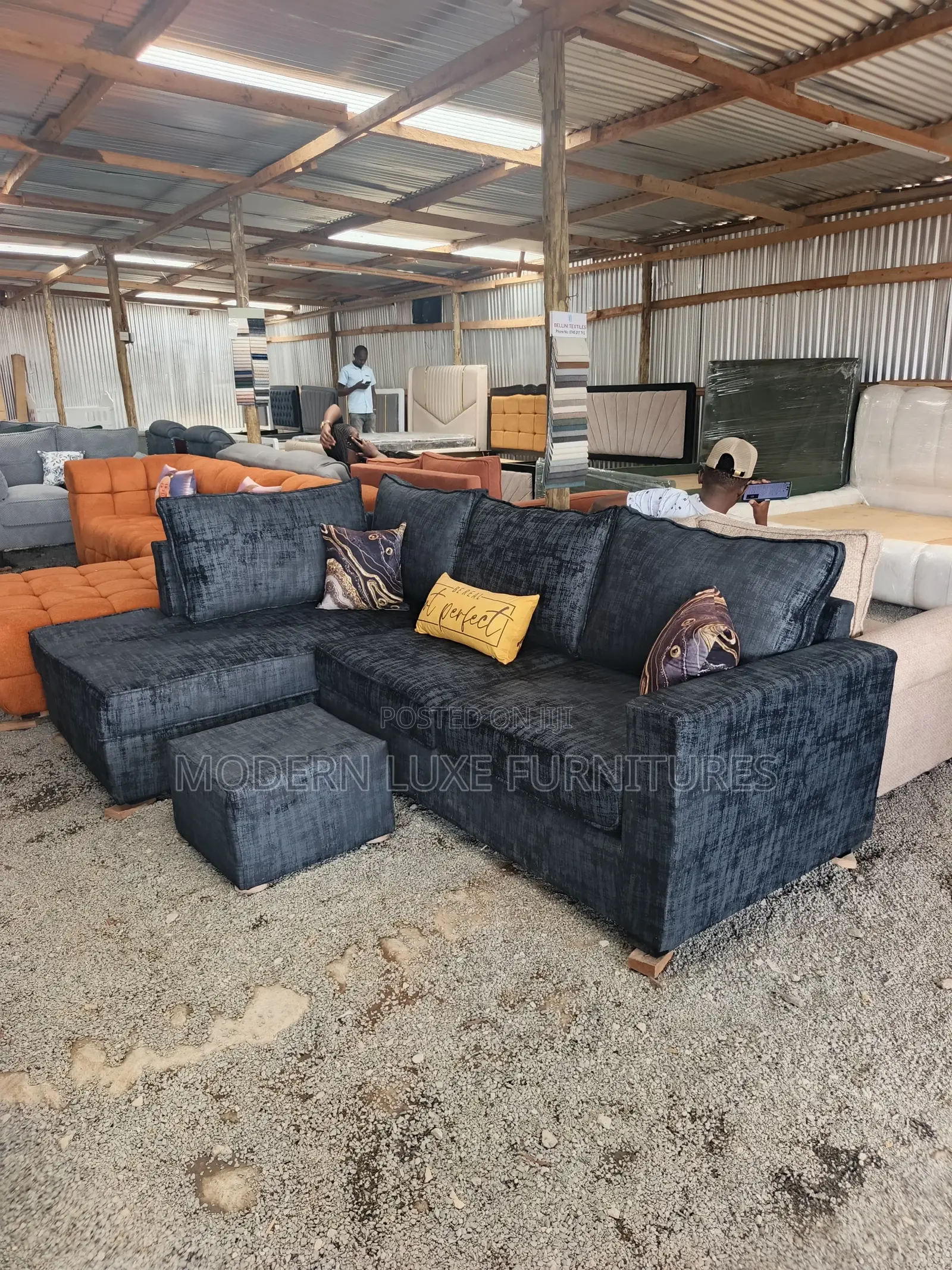 Dark L Sofa/L Shaped Sofa/L Sofa