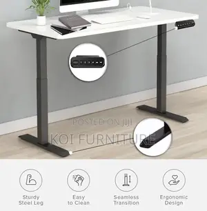 Office Desk; 1.4 Meters Modern Electric Sit Standing Workspaces Desk