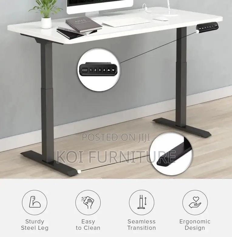 Office Desk; 1.4 Meters Modern Electric Sit Standing Workspaces Desk