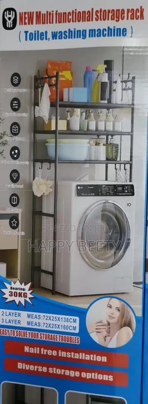 Detachable Metallic 3 Layer Washing Machine Rack