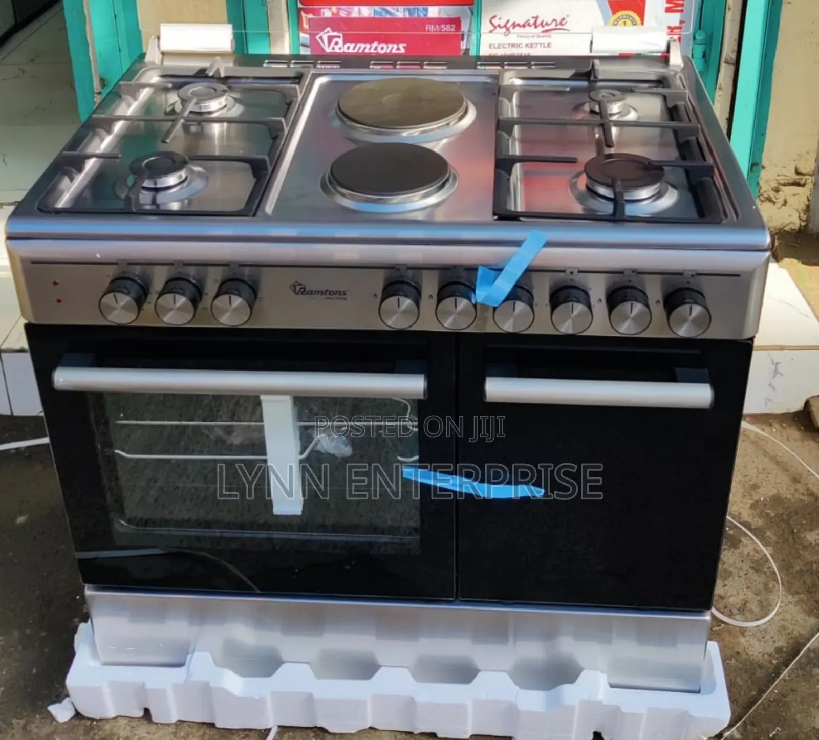 *Ramtons 4gas + 2 Electric 90x60 Inox Cooker-(Rf/498)