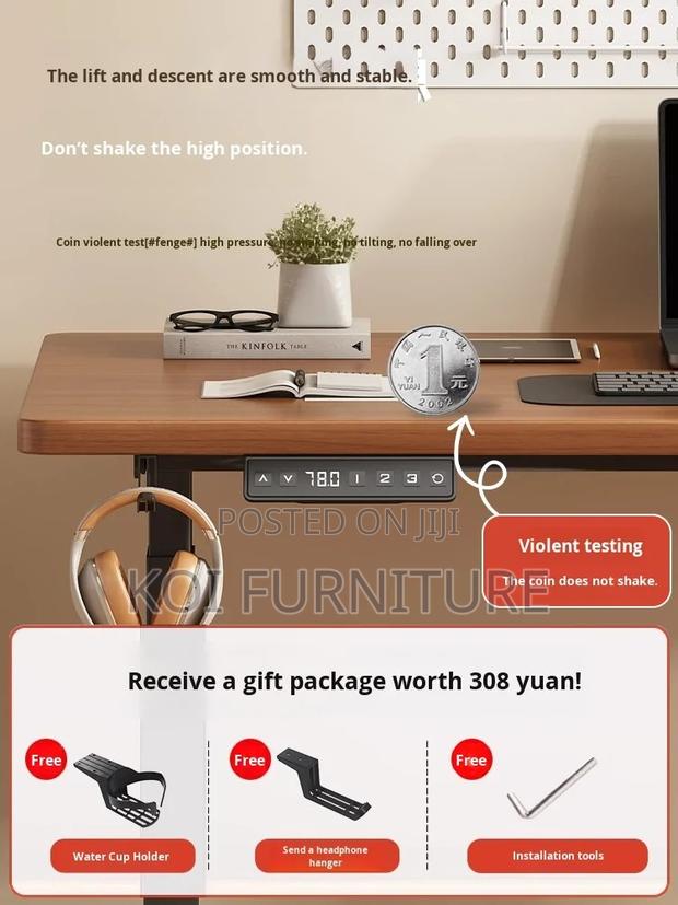 Office Desk; 1.6 Meters Adjustable Table for Workspace and Study - thumbnail 2
