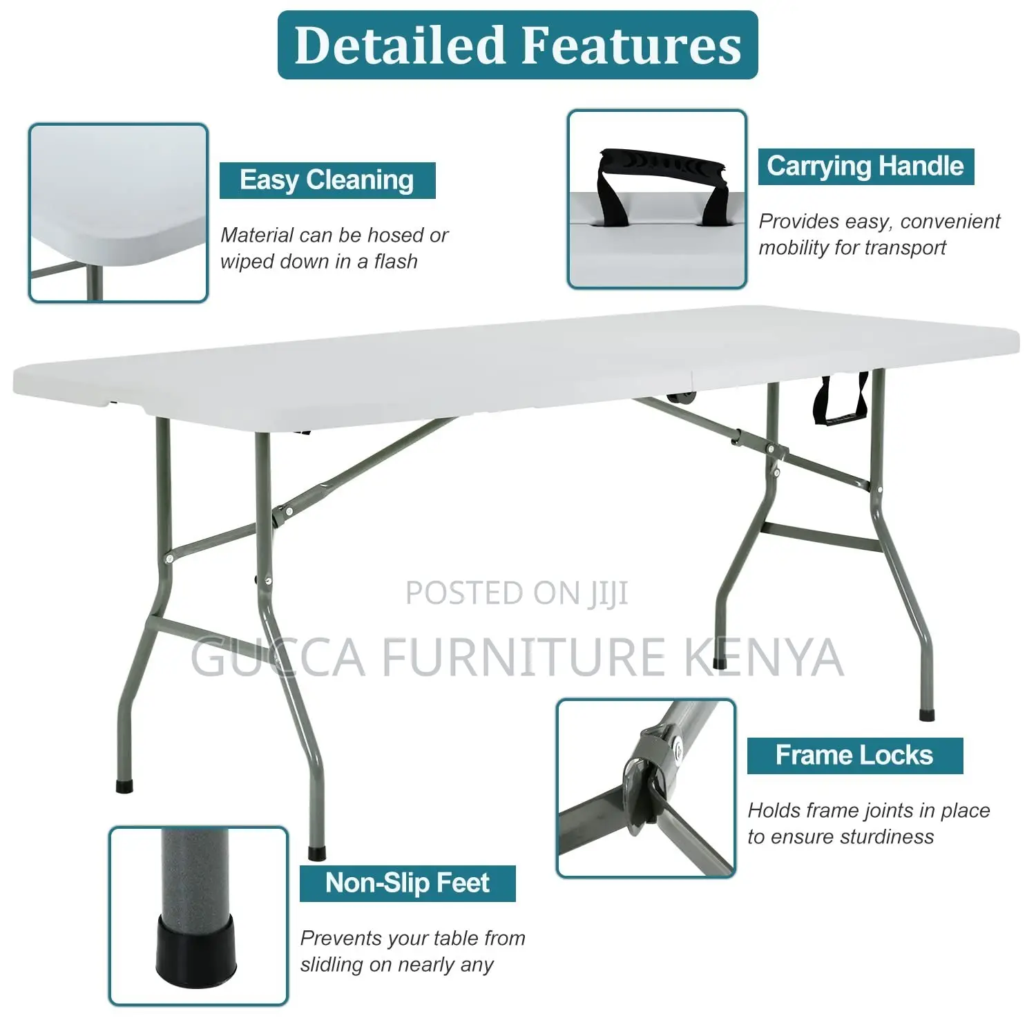 1.8m Folding Outdoor Plastic Dining Table