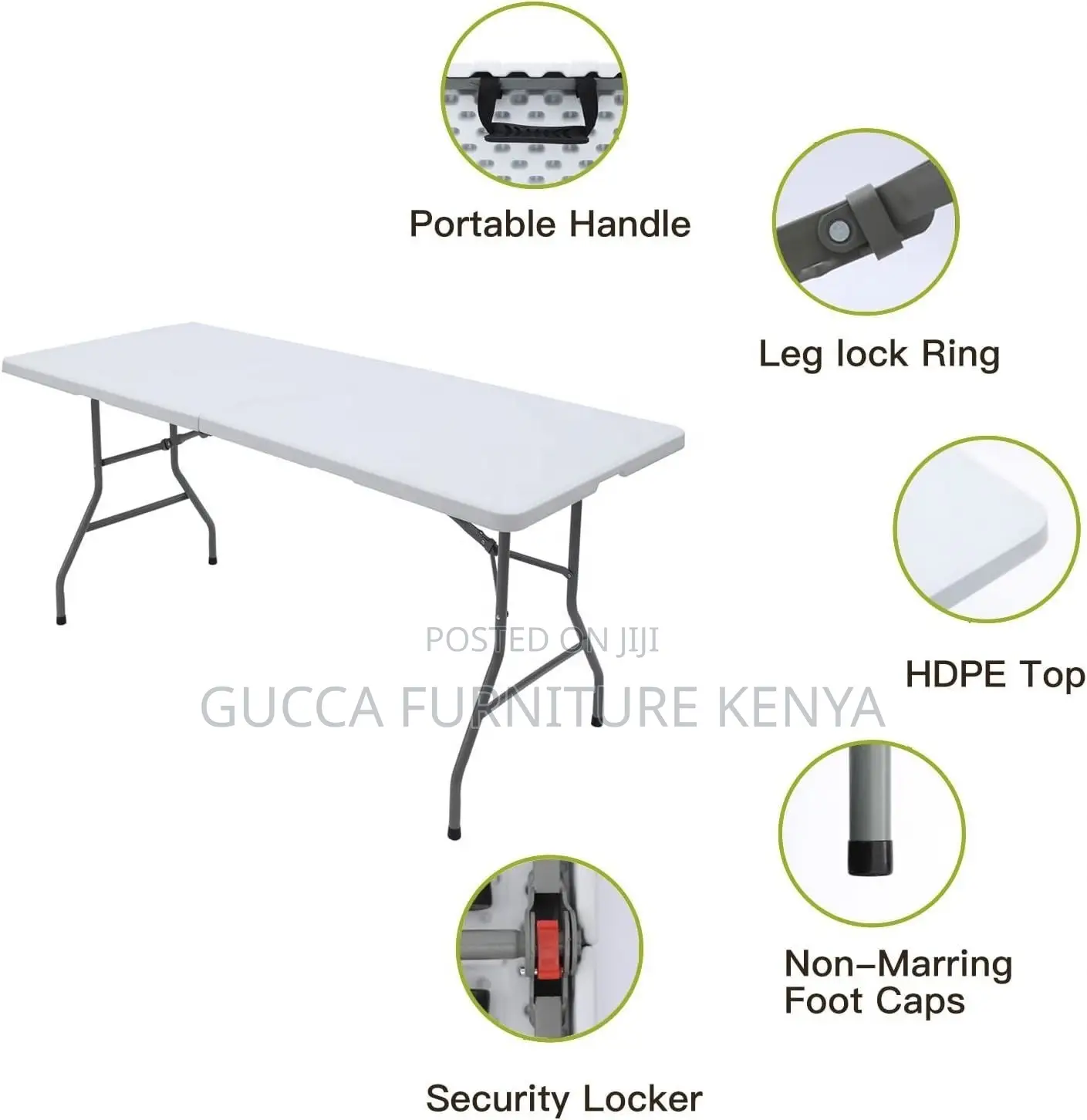 1.8m Folding Outdoor Plastic Dining Table