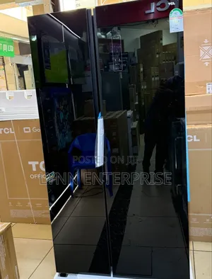 550 Litres Side by Side TCL Black Glass Door Refrigerator