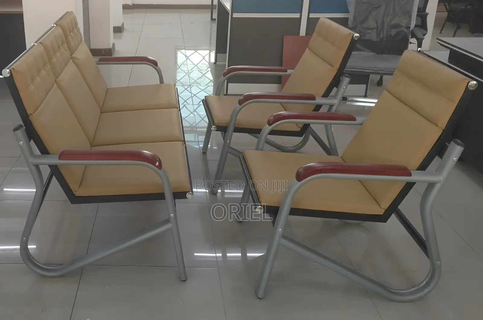 Office Bench : Waiting Office Sofa Bench 5-Seater