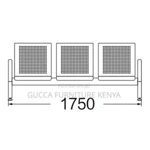 Heavy Duty Full Steel Waiting Bench With Armrest