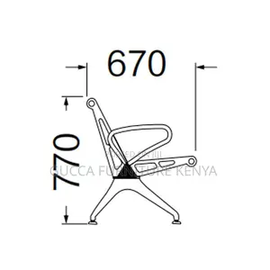 Heavy Duty Full Steel Waiting Bench With Armrest