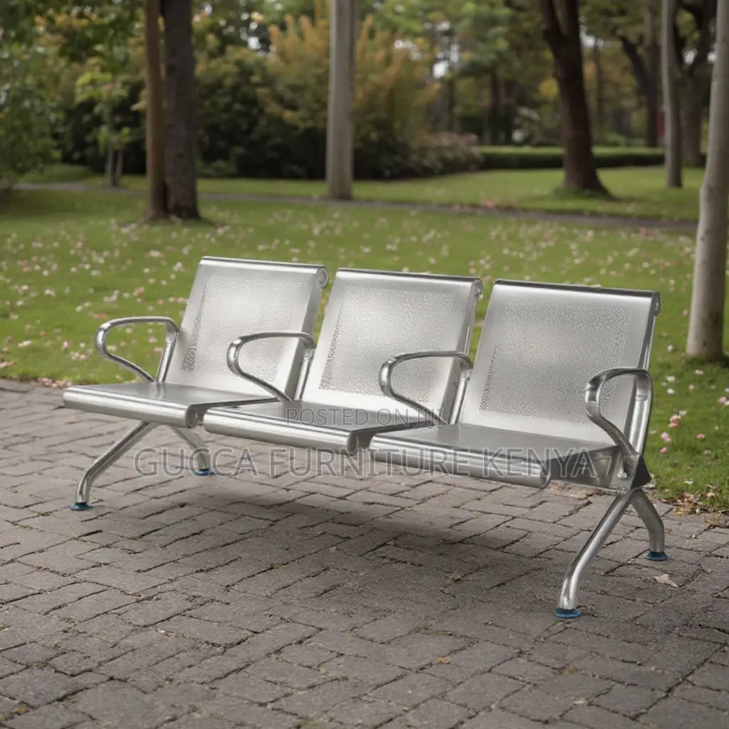 Heavy Duty Full Steel Waiting Bench With Armrest