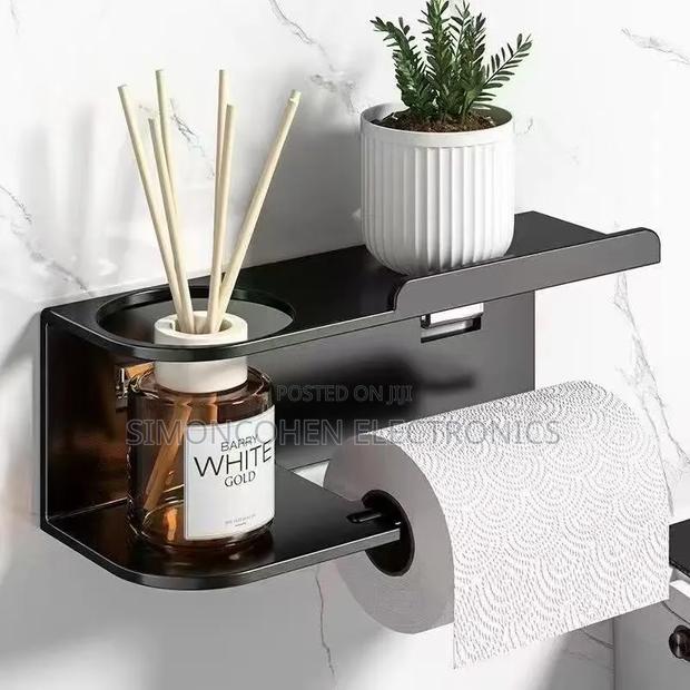 Wall Mounted Toilet Paper Holder With Shelf