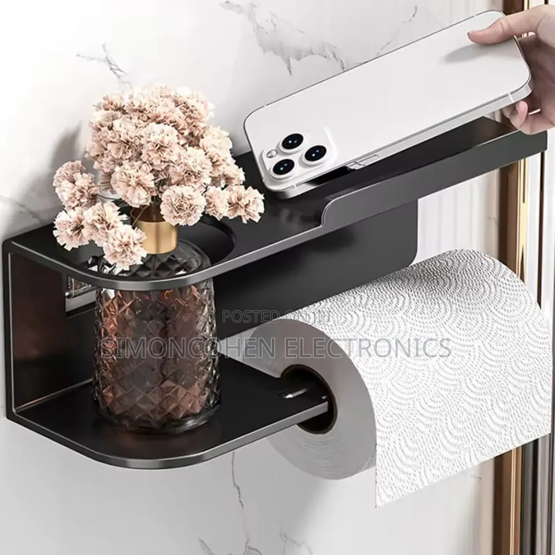 Wall Mounted Toilet Paper Holder With Shelf