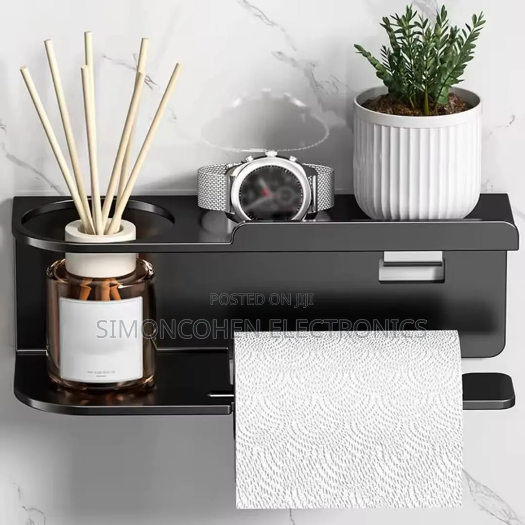 Wall Mounted Toilet Paper Holder With Shelf