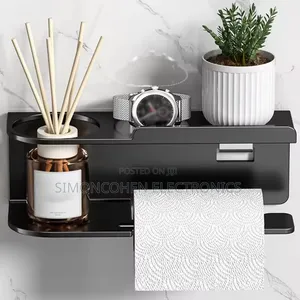 Wall Mounted Toilet Paper Holder With Shelf