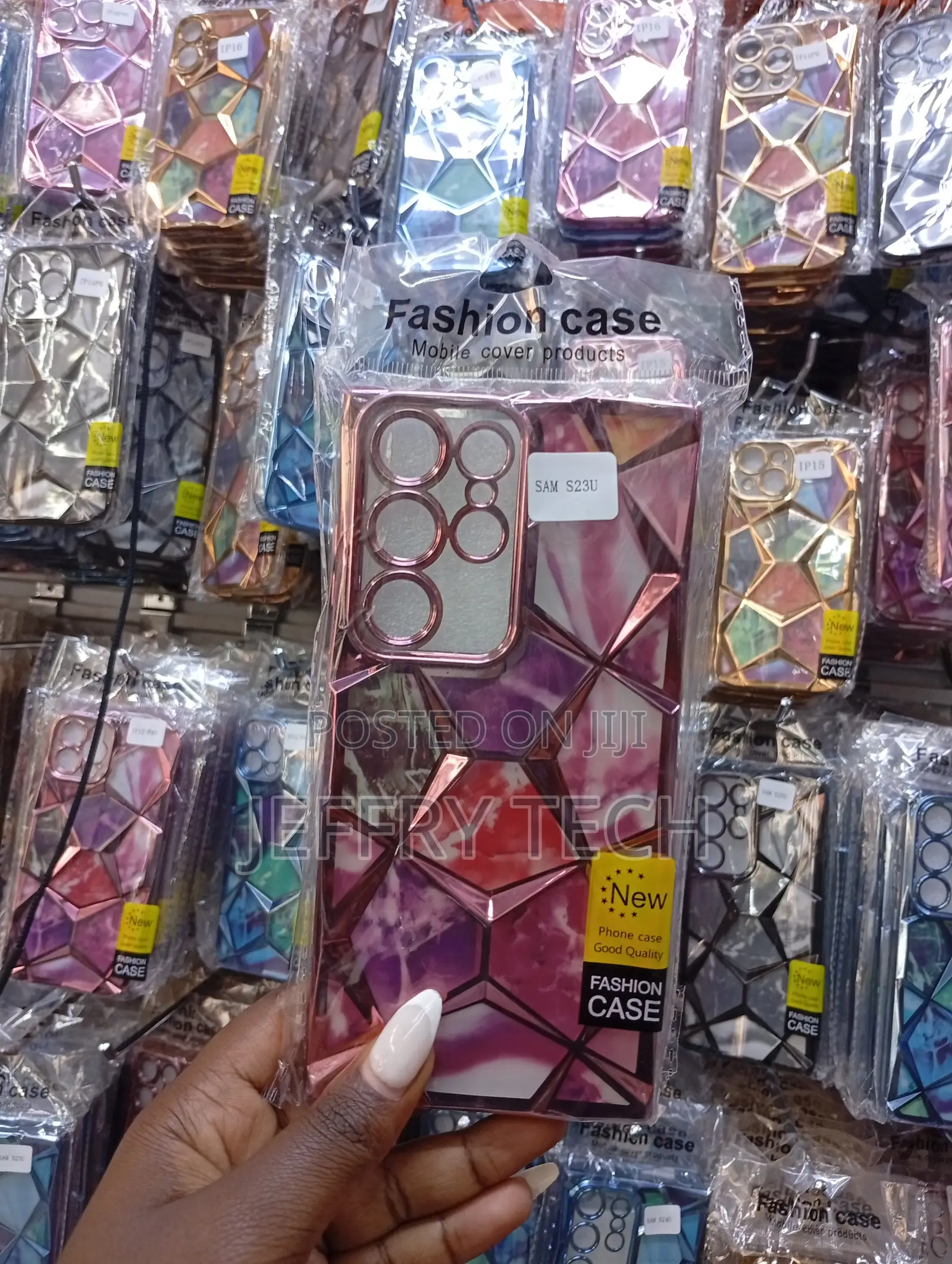 Samsung Galaxy S23 Ultra Phone Case ,Colorful Geometric Marble Design