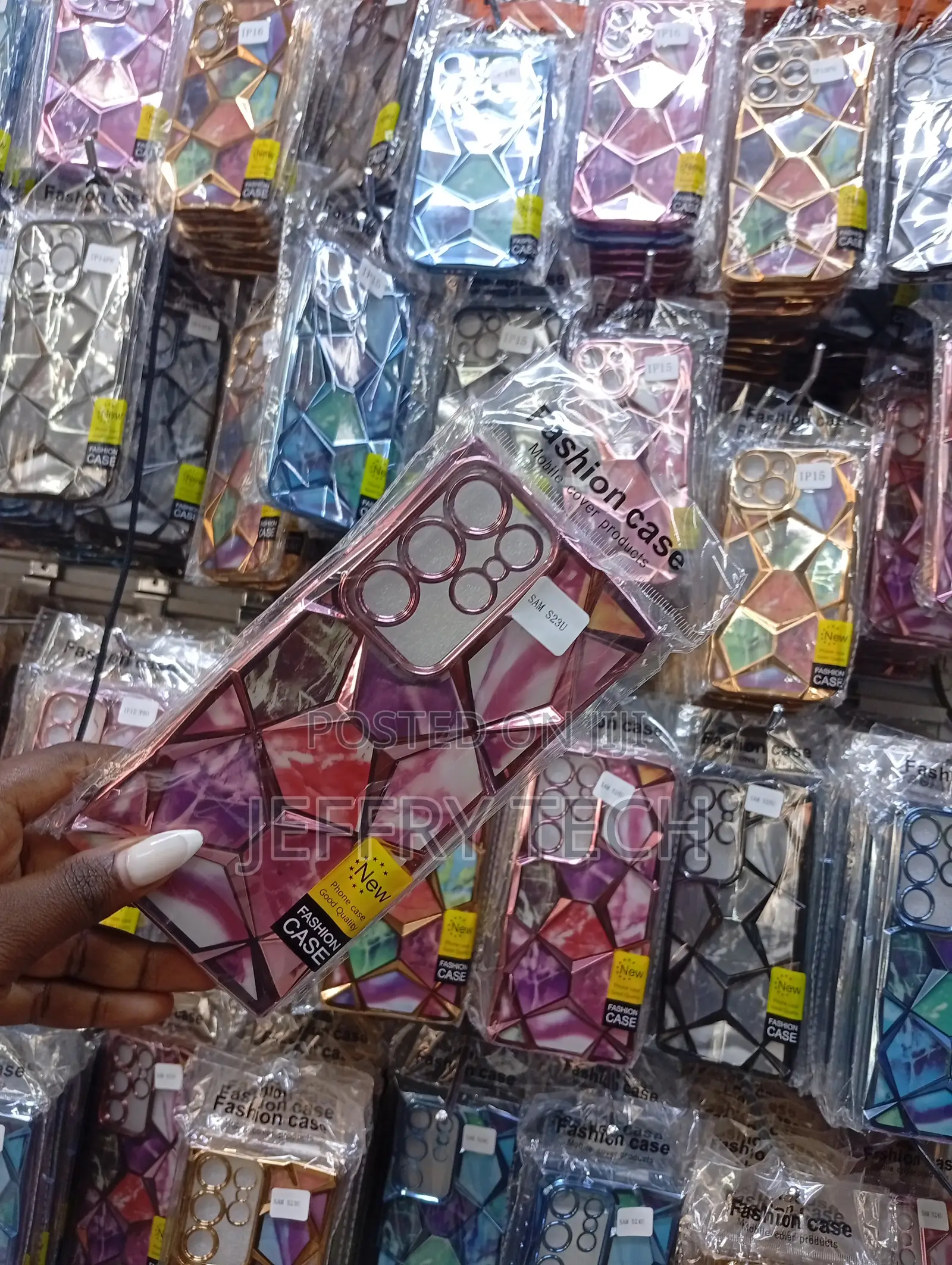 Samsung Galaxy S23 Ultra Phone Case ,Colorful Geometric Marble Design