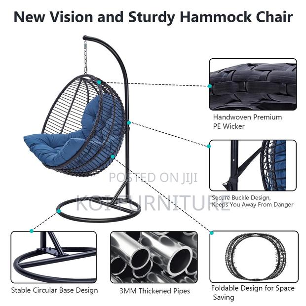 Home Chais; Balcony Hanging Rattan Made Easy Relaxing Hammock Seat - thumbnail 8