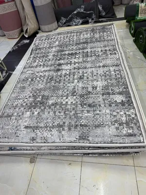 Grey and White Checkered Design Rug