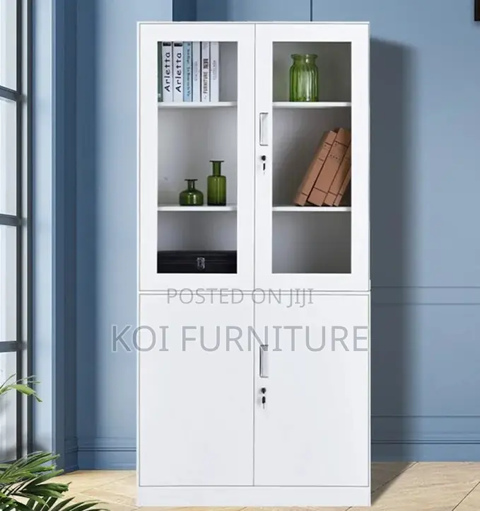 Office Cabinet; Two Doors Gray Executive Storage Solution Cabinet