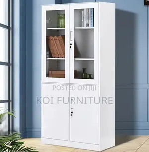 Office Cabinet; Two Doors Gray Executive Storage Solution Cabinet