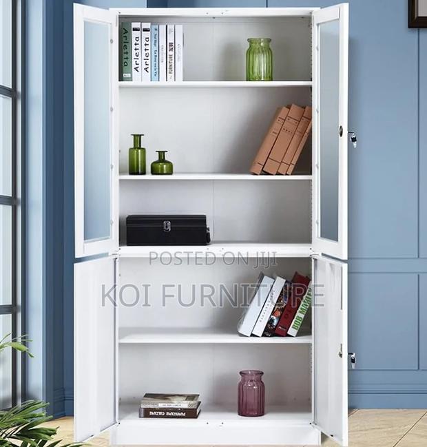 Office Cabinet; Two Doors Gray Executive Storage Solution Cabinet - thumbnail 6
