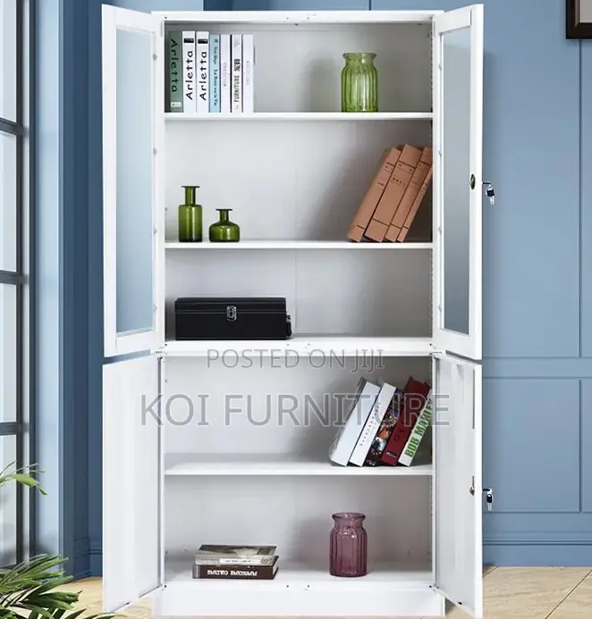 Office Cabinet; Two Doors Gray Executive Storage Solution Cabinet
