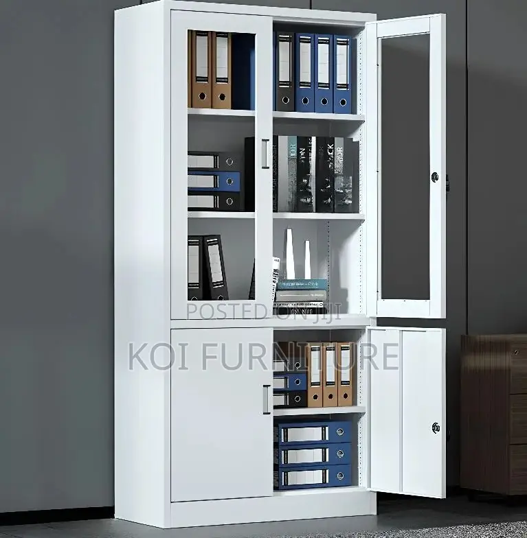Office Cabinet; Two Doors Gray Executive Storage Solution Cabinet