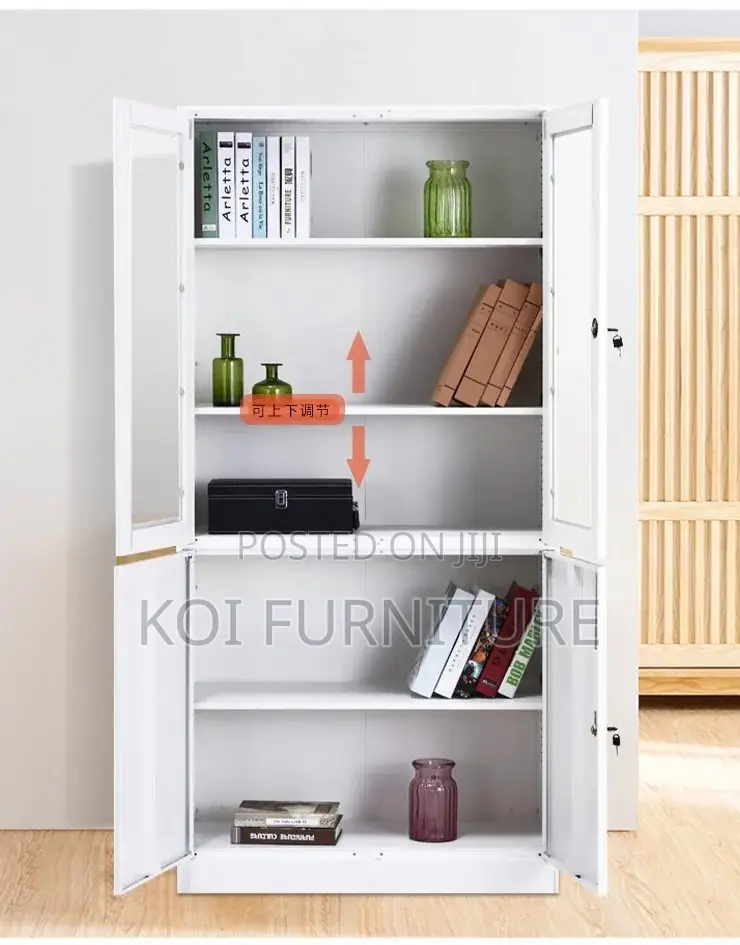 Office Cabinet; Two Doors Gray Executive Storage Solution Cabinet