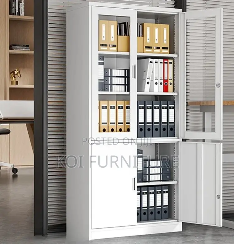Office Cabinet; Two Doors Gray Executive Storage Solution Cabinet