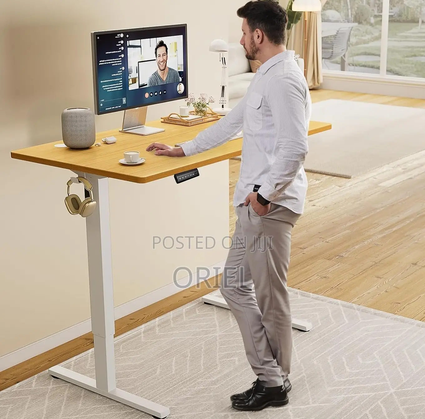 Office Desk : Office 120cm Electric Standing Computer Desk