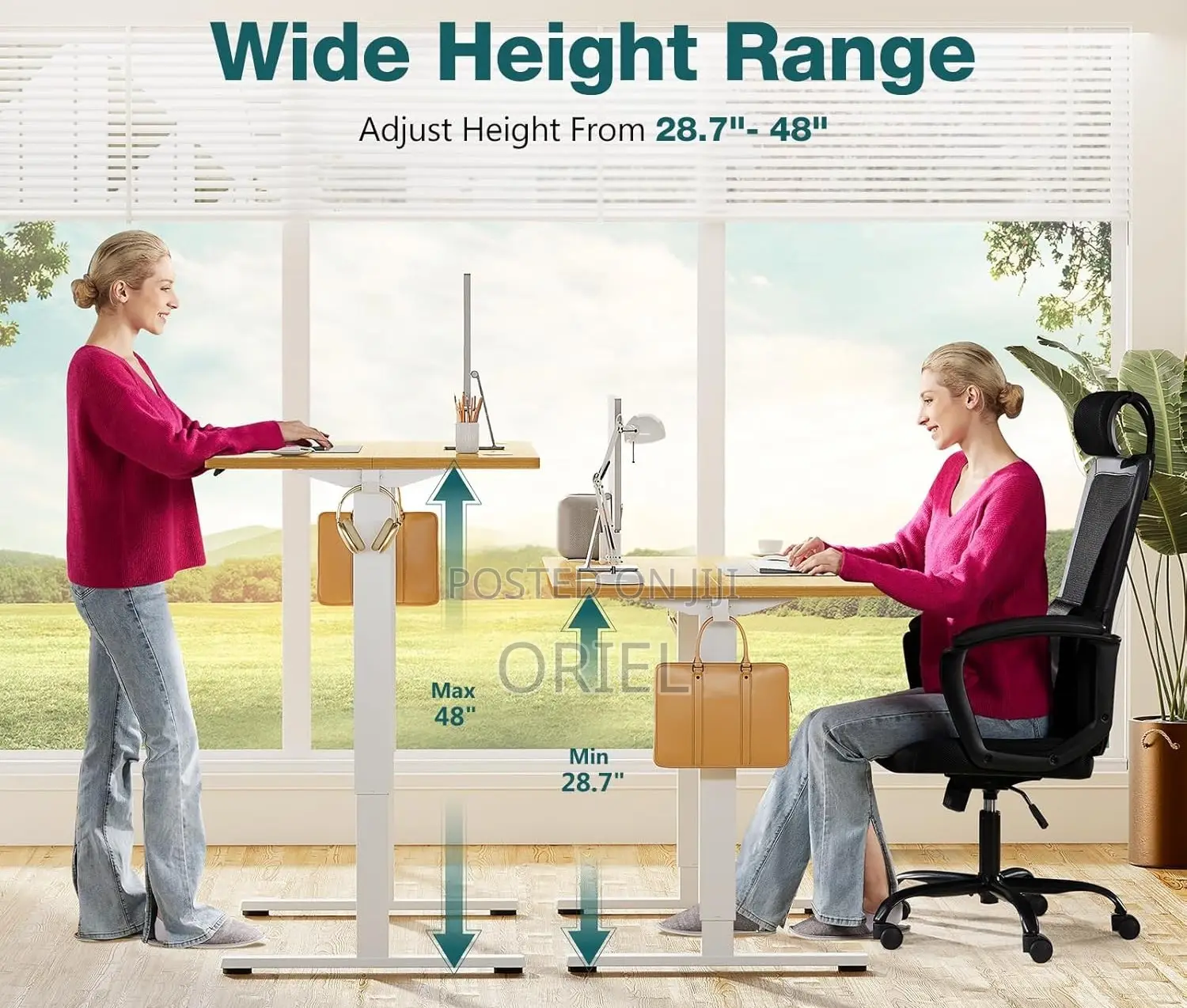 Office Desk : Office 120cm Electric Standing Computer Desk