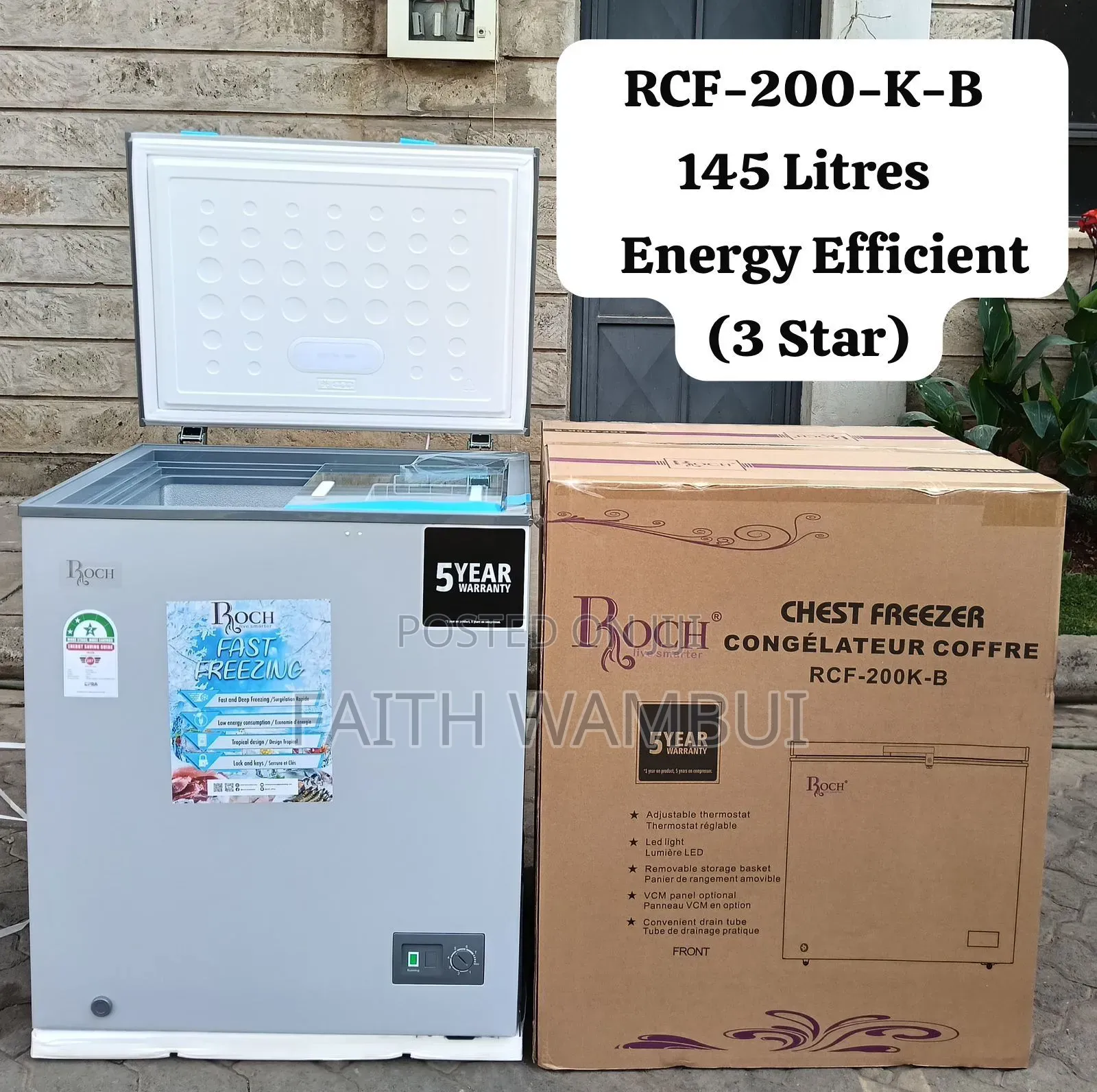 145 Litres New Arrival Roch Chest Freezer