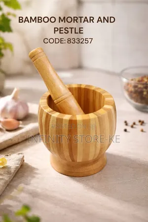 Bamboo Mortar and Pestle