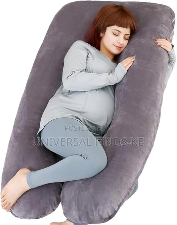 Imported Velvet Gray Pregnancy Pillow - thumbnail 3