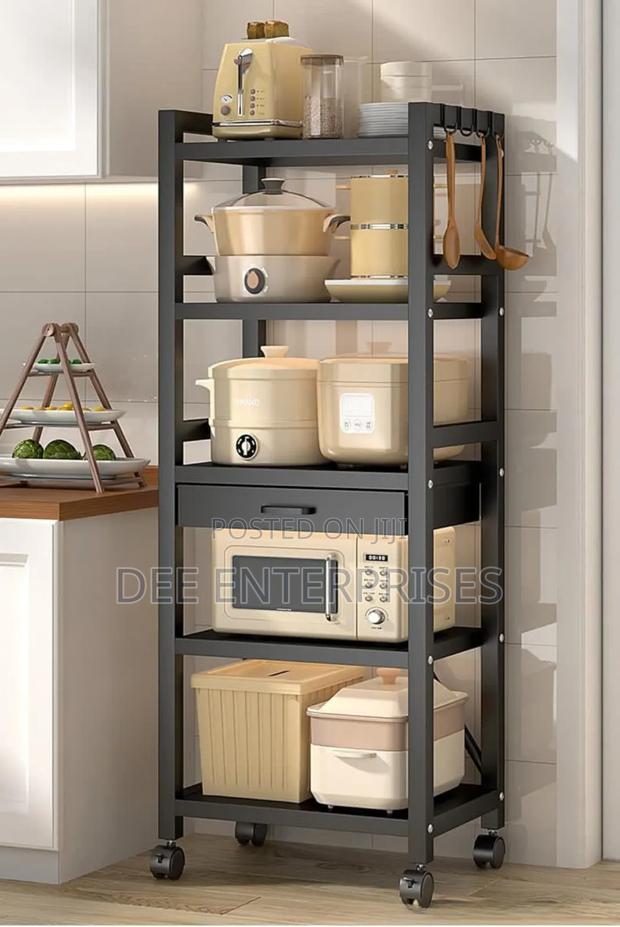 5 Tier Metallic Kitchen Rack