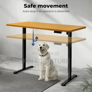 Office Desk; 1.2 Meters Brown Top Adjustable Smooth Control Desk