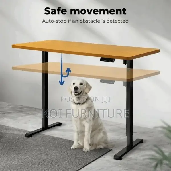 Office Desk; 1.2 Meters Brown Top Adjustable Smooth Control Desk