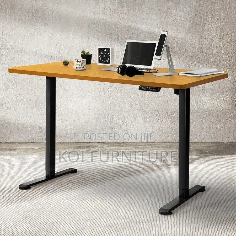 Office Desk; 1.2 Meters Brown Top Adjustable Smooth Control Desk