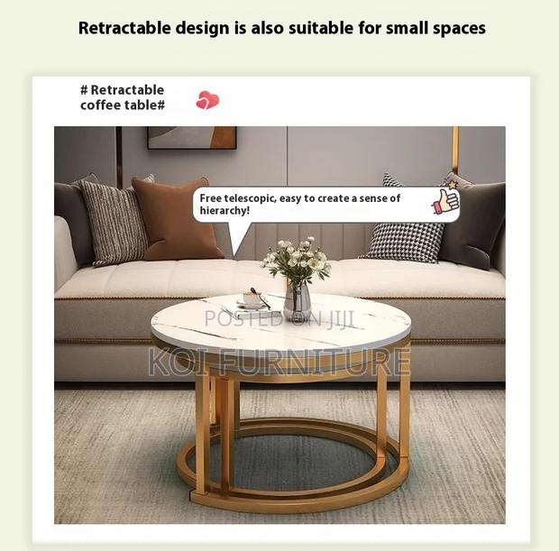 Coffee Table; Round Marble Executive Nesting Table - thumbnail 4