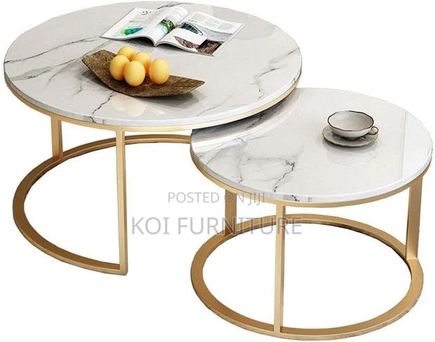 Coffee Table; Round Marble Executive Nesting Table - thumbnail 5