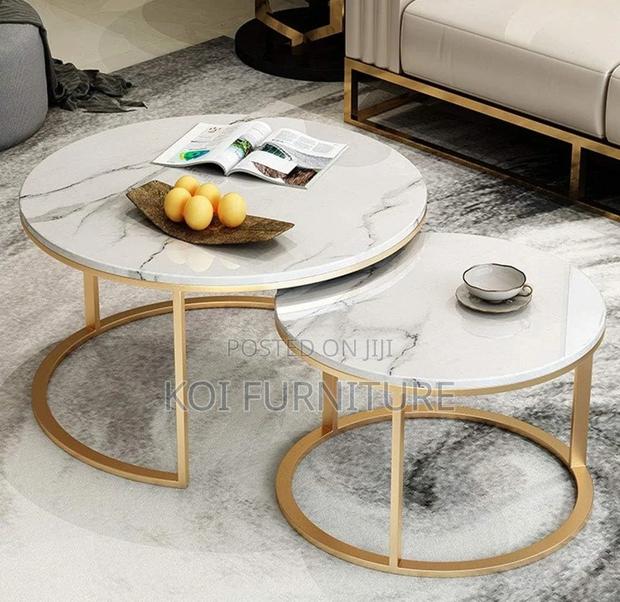 Coffee Table; Round Marble Executive Nesting Table - thumbnail 6