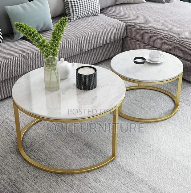 Coffee Table; Round Marble Executive Nesting Table - thumbnail 8
