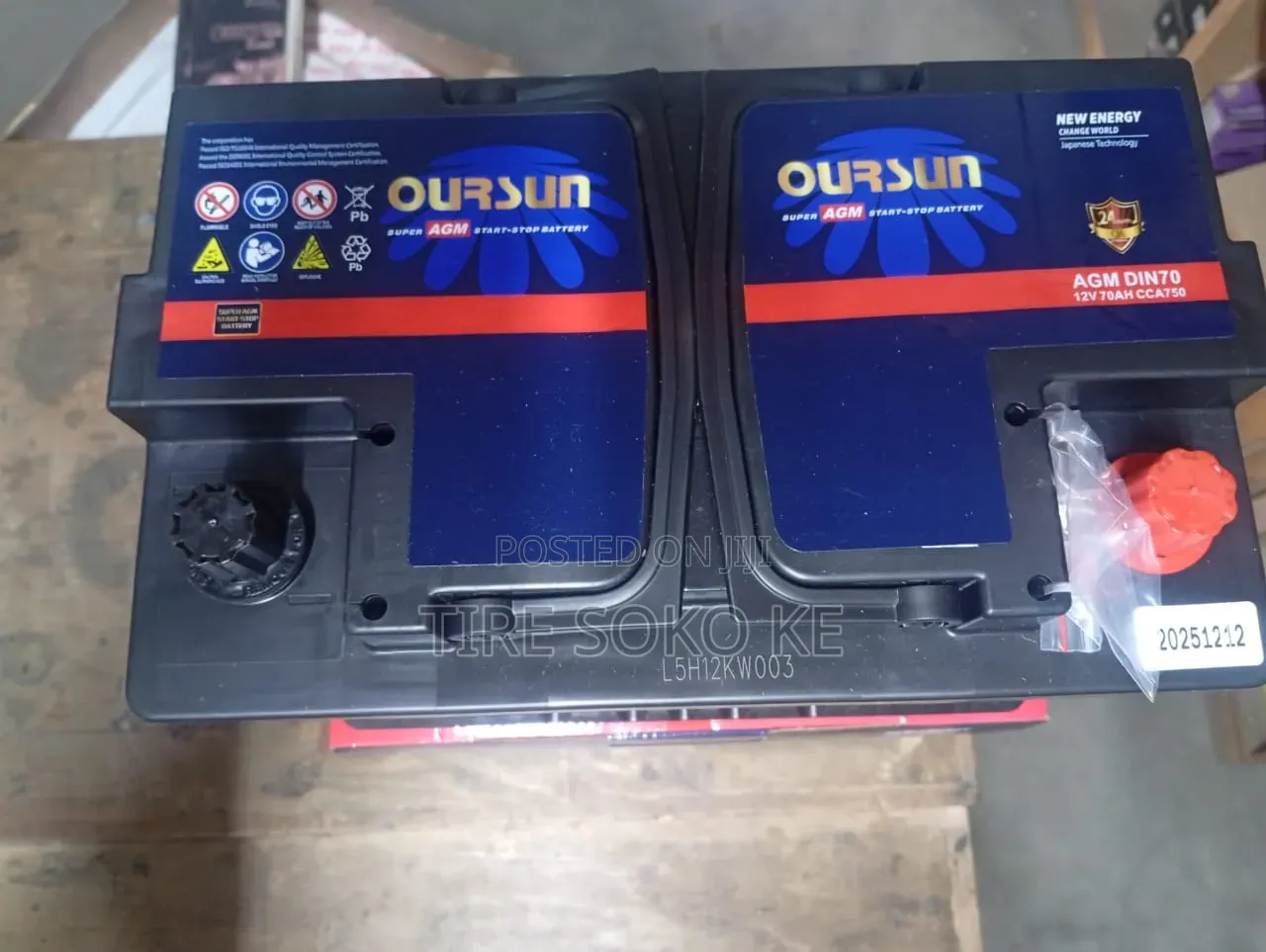 A.G.M Din 70 Oursun Start - Stop Battery