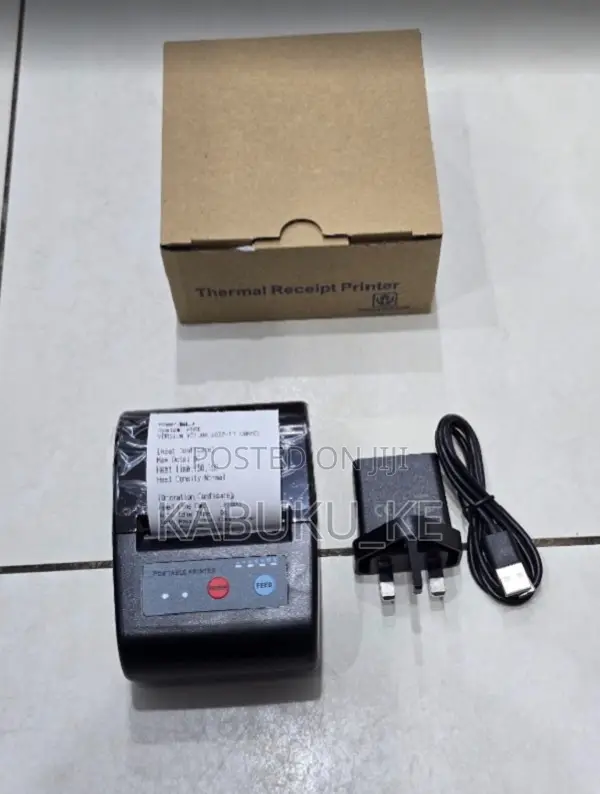 Portable Thermal Printer With Bluetooth Interface Rechargeable Batt