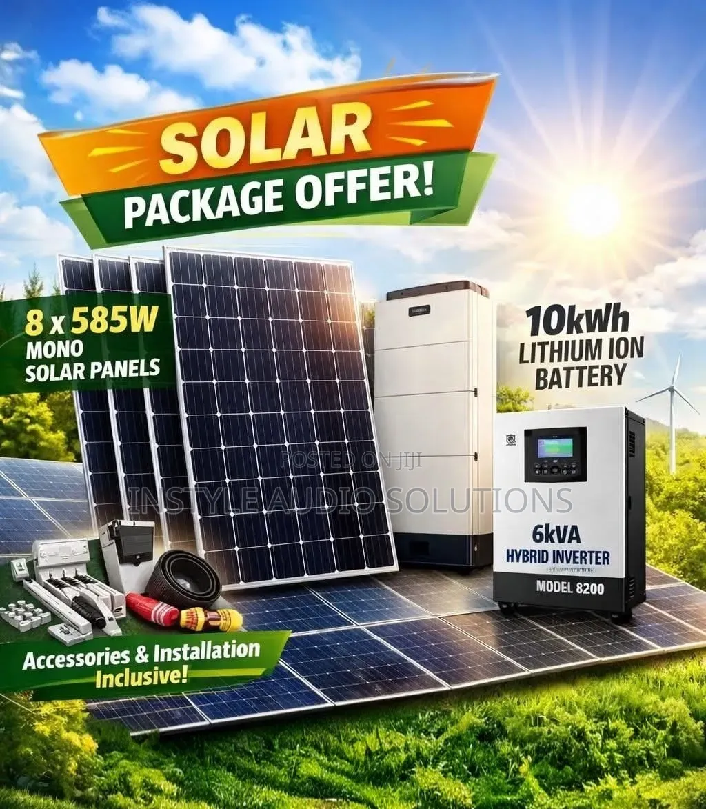 6kva - 10.26kwh Offgrid Solar Packages - (8)585w Solar Panels