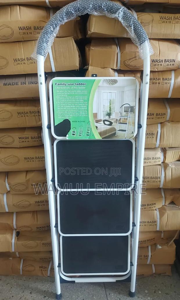 4-Step Heavy-Duty Steel Folding Ladder