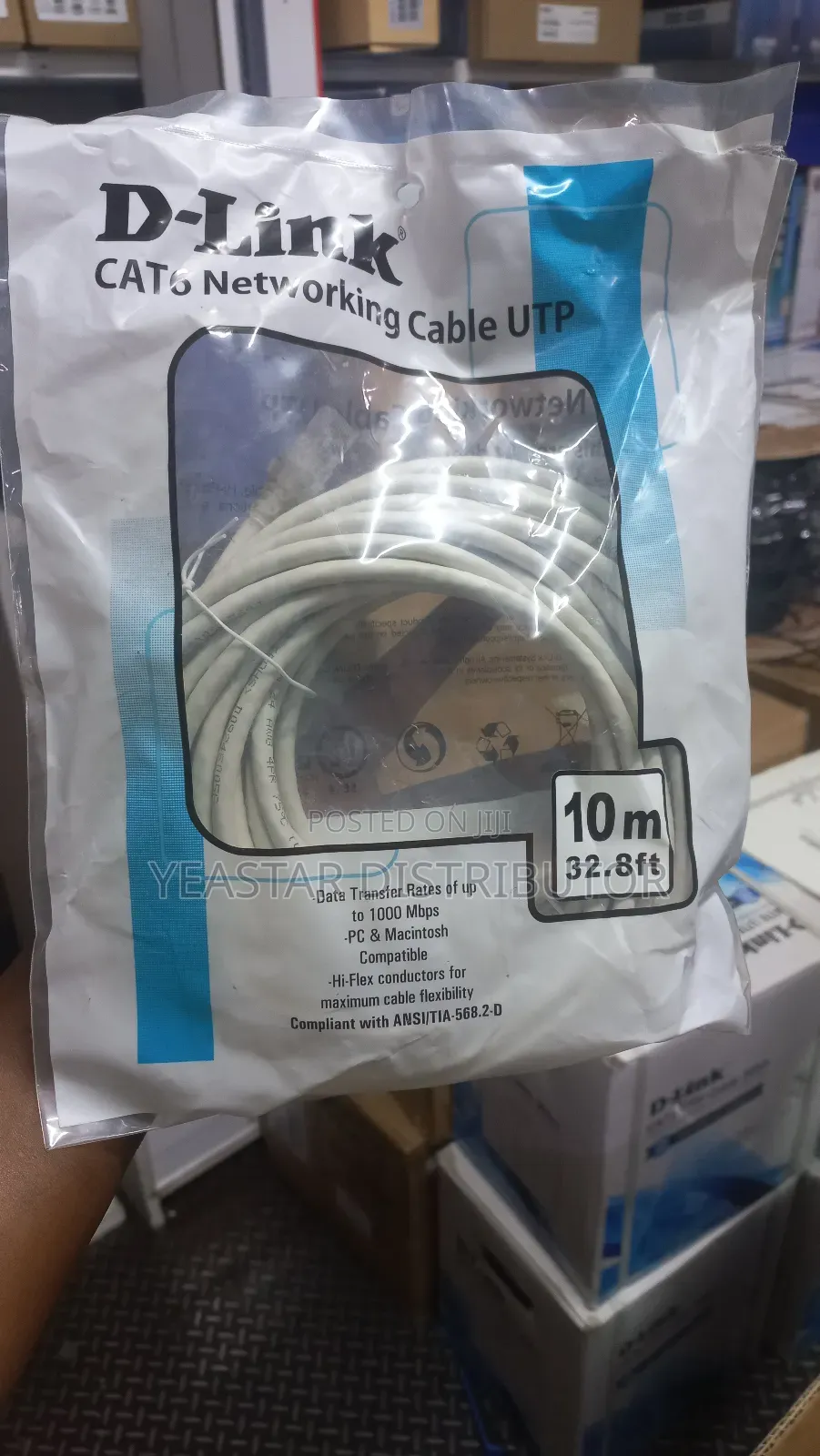 D-Link Cat6 Networking Cable Utp Patch Cord 10 Meters